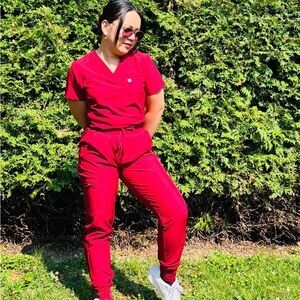 Burgundy Scrub Set
